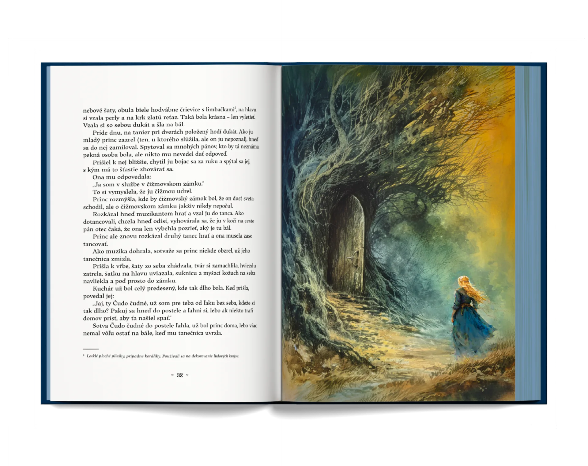 Ukážka z knihy Zabudnuté rozprávky: dvojstrana s ilustráciou